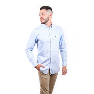 Tommy Hilfiger pánská modrá košile Argyle Print - XL (0YC)